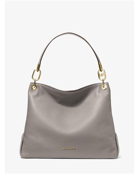 michael kors trisha large pebbled leather shoulder bag|trisha leather shoulder bag.